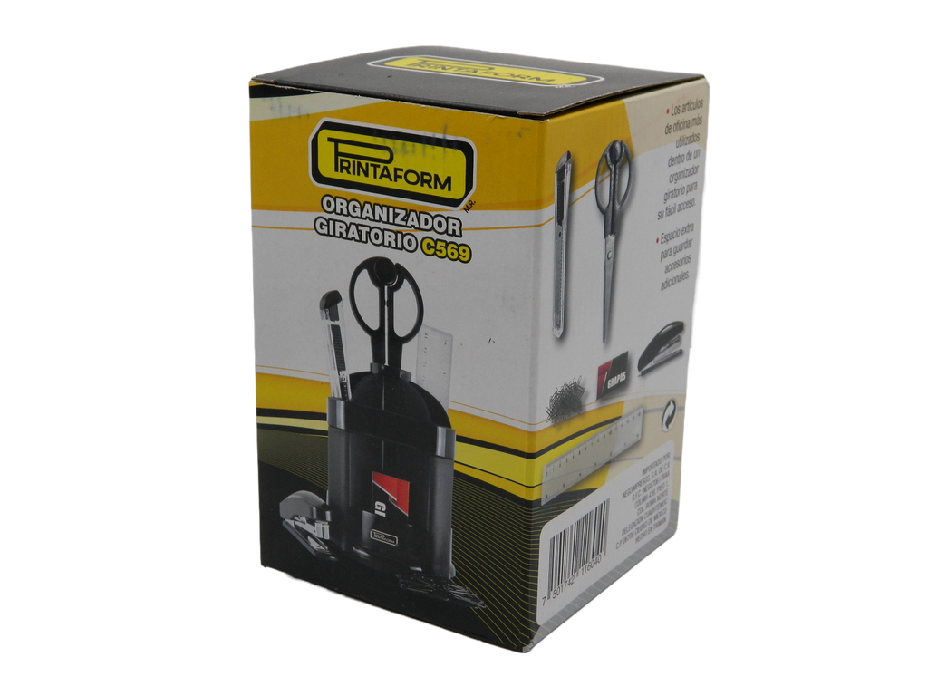 Organizador Escritorio Giratorio Negro Printaform