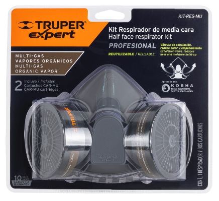 Respirador Profesional Media Cara Con Cartucho 13730 Truper