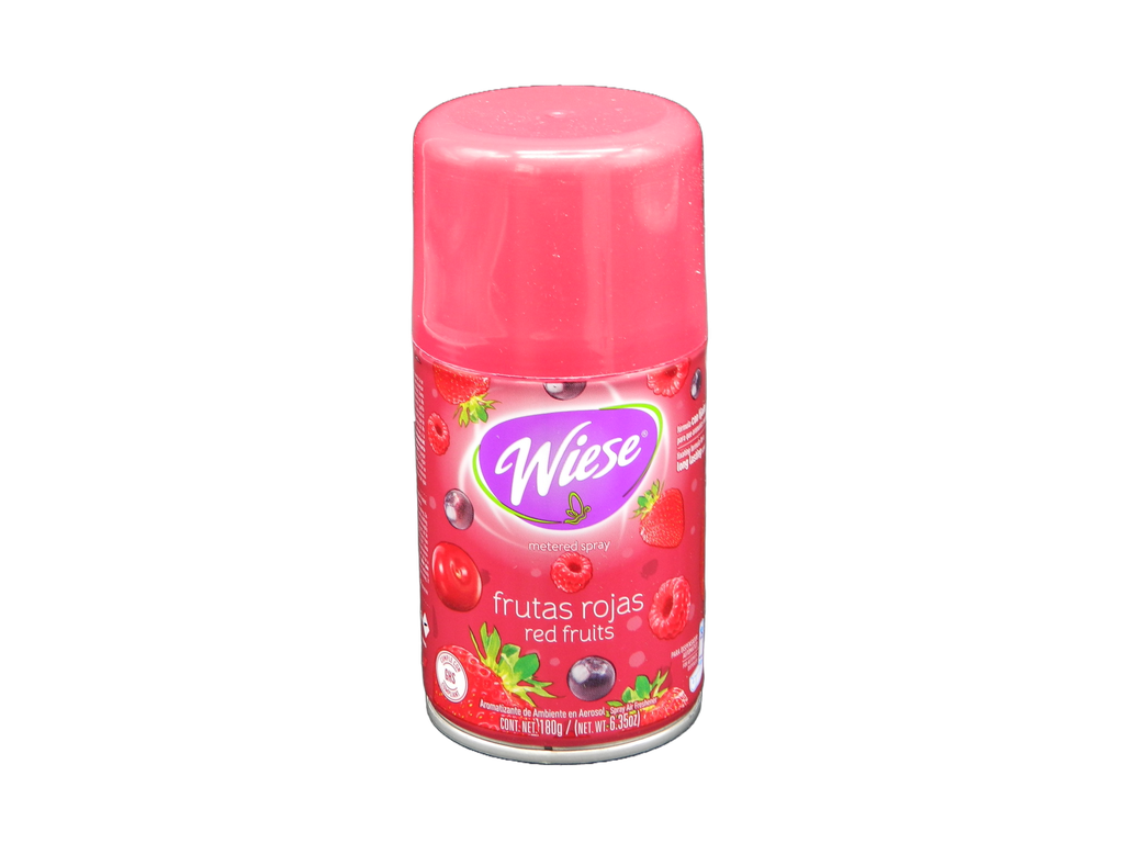 Repuesto Aromatizante Aerosol 180 grs Frutos Rojos C/ 12 pzs Wiese