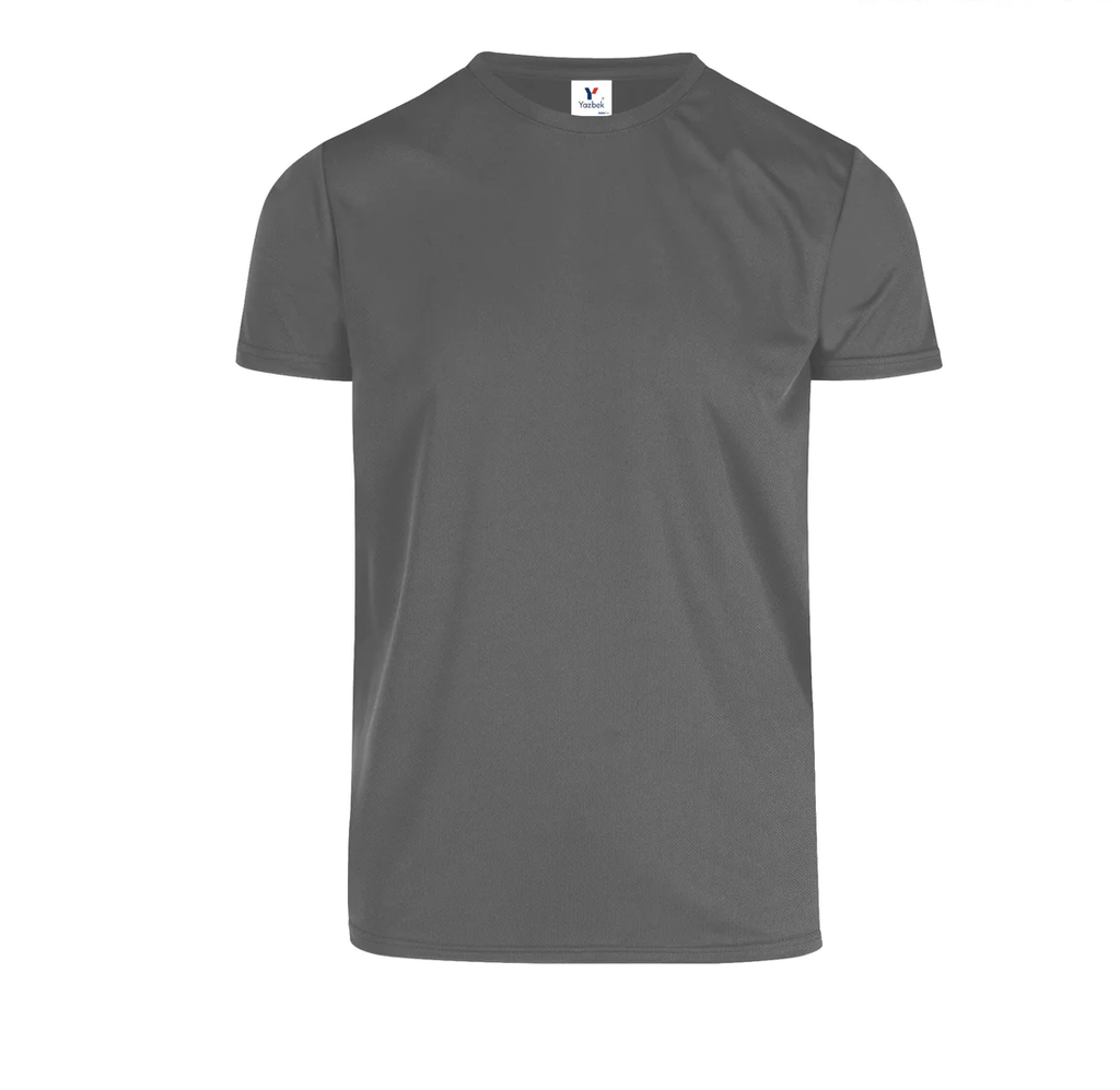 Playera Caballero Cuello Redondo Manga Corta 100% Poliester Gris Doble Extra Grande Yazbek