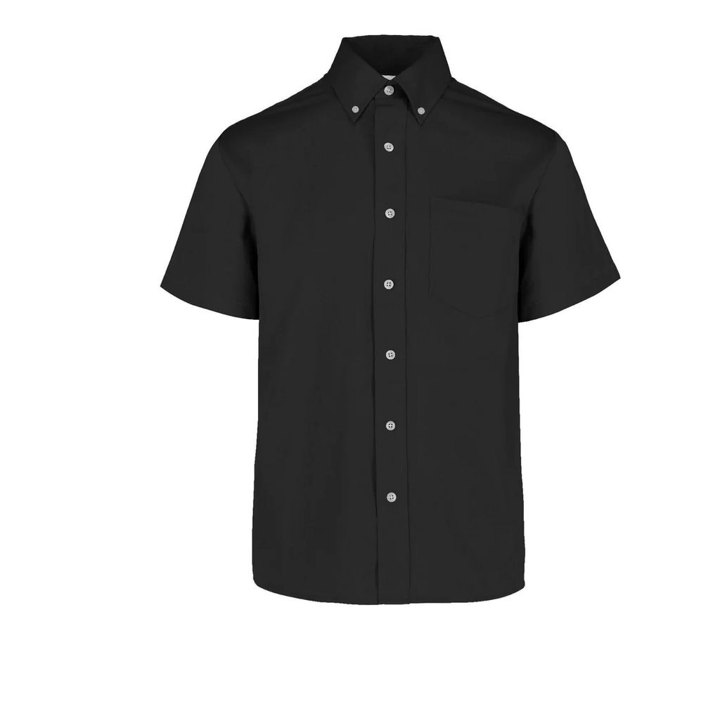 Camisa Gabardina Caballero Manga Corta 50% Algodón 50% Poliester Negro Doble Extra Grande Yazbek