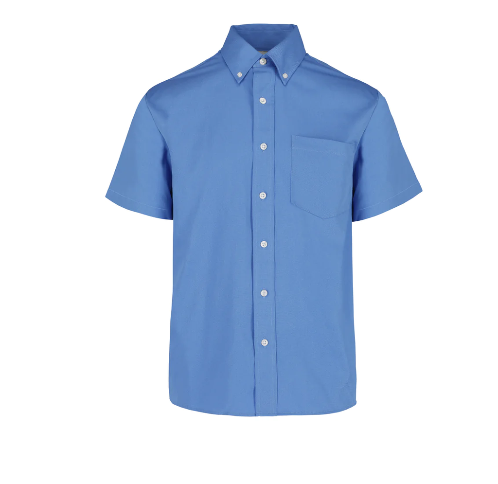 Camisa Gabardina Caballero Manga Corta 50% Algodón 50% Poliester Azul Francia Doble Extra Grande Yazbek