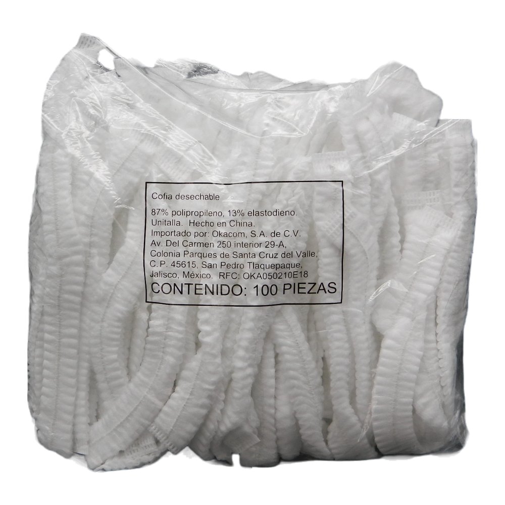 Cofia Gorro Plisado Blanco C/ 100 pzs Oval