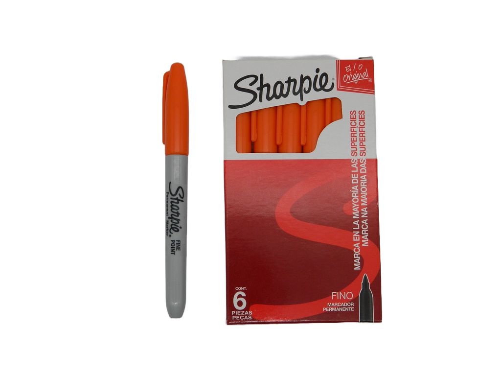 Marcador Sharpie P/ Fino Naranja C/ 6 pzs Newell