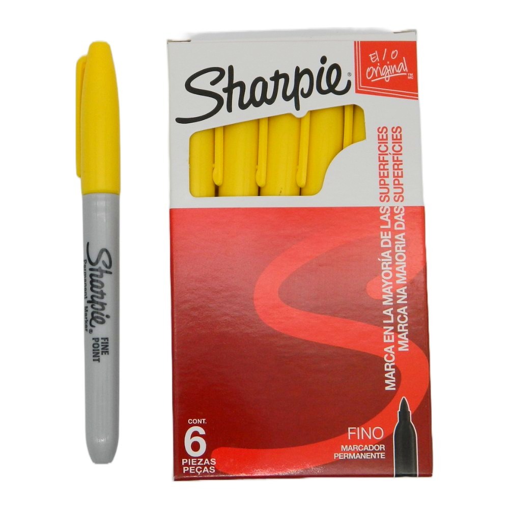 Marcador Sharpie P/ Fino Amarillo C/ 6 pzs Newell