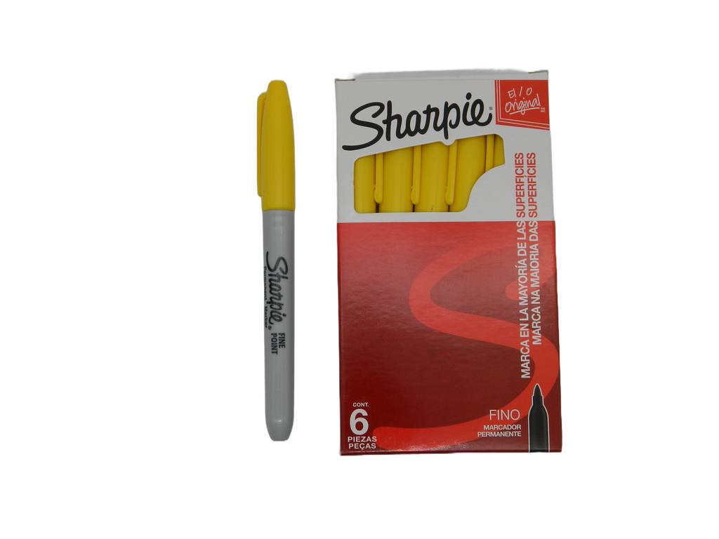 Marcador Sharpie P/ Fino Amarillo C/ 6 pzs Newell