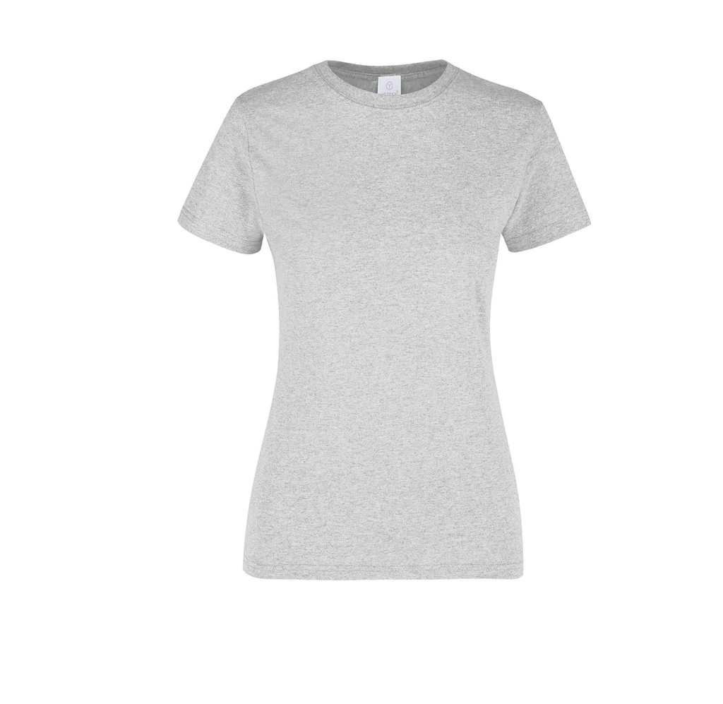 Playera Dama Cuello Redondo Manga Corta 100% Algodón Gris Extra Chica Yazbek