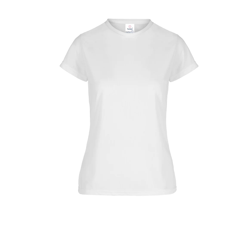 Playera Dama Cuello Redondo Manga Corta 100% Poliester Blanco Grande Yazbek