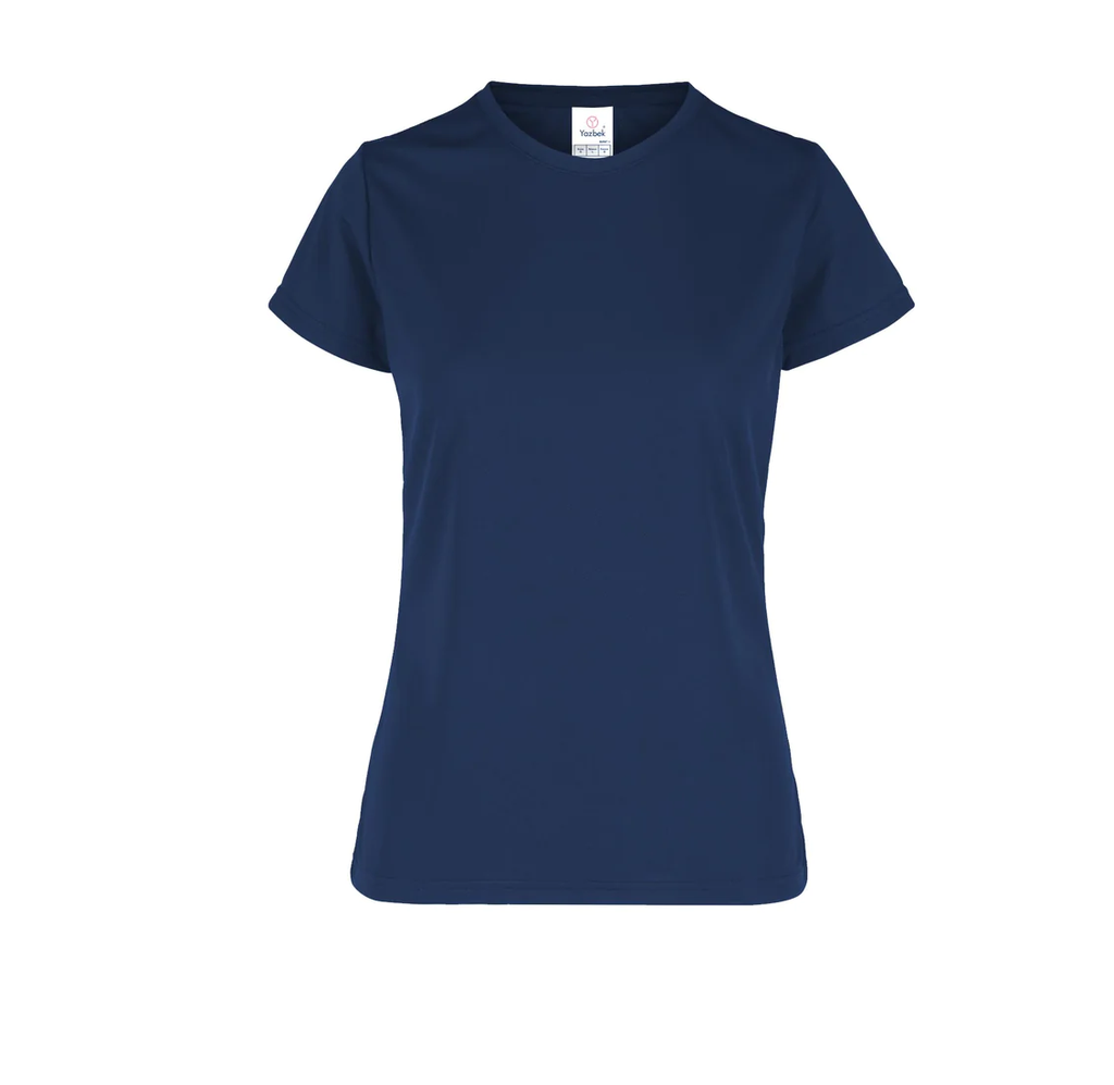 Playera Dama Cuello Redondo Manga Corta 100% Poliester Azul Marino Mediana Yazbek