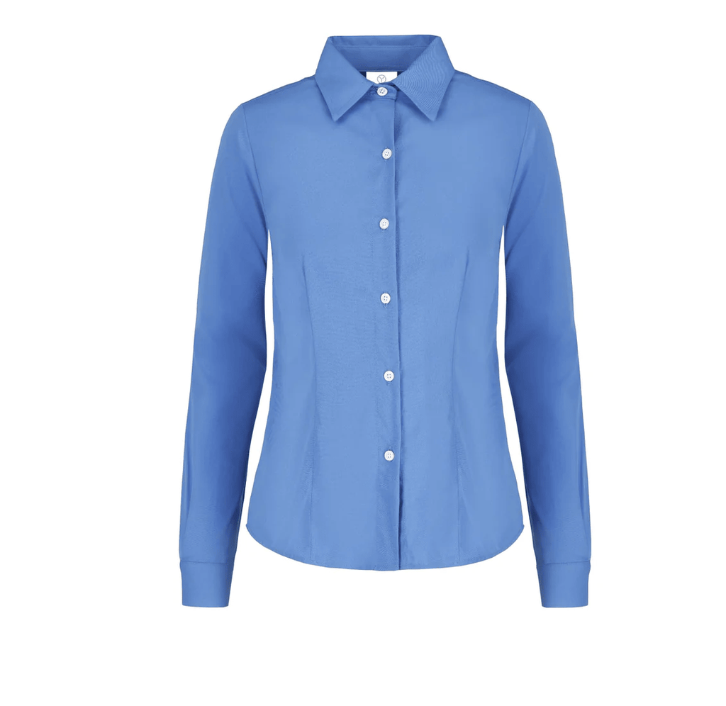 Camisa Gabardina Dama Manga Larga 50% Algodón 50% Poliester Azul Francia Extra Grande Yazbek
