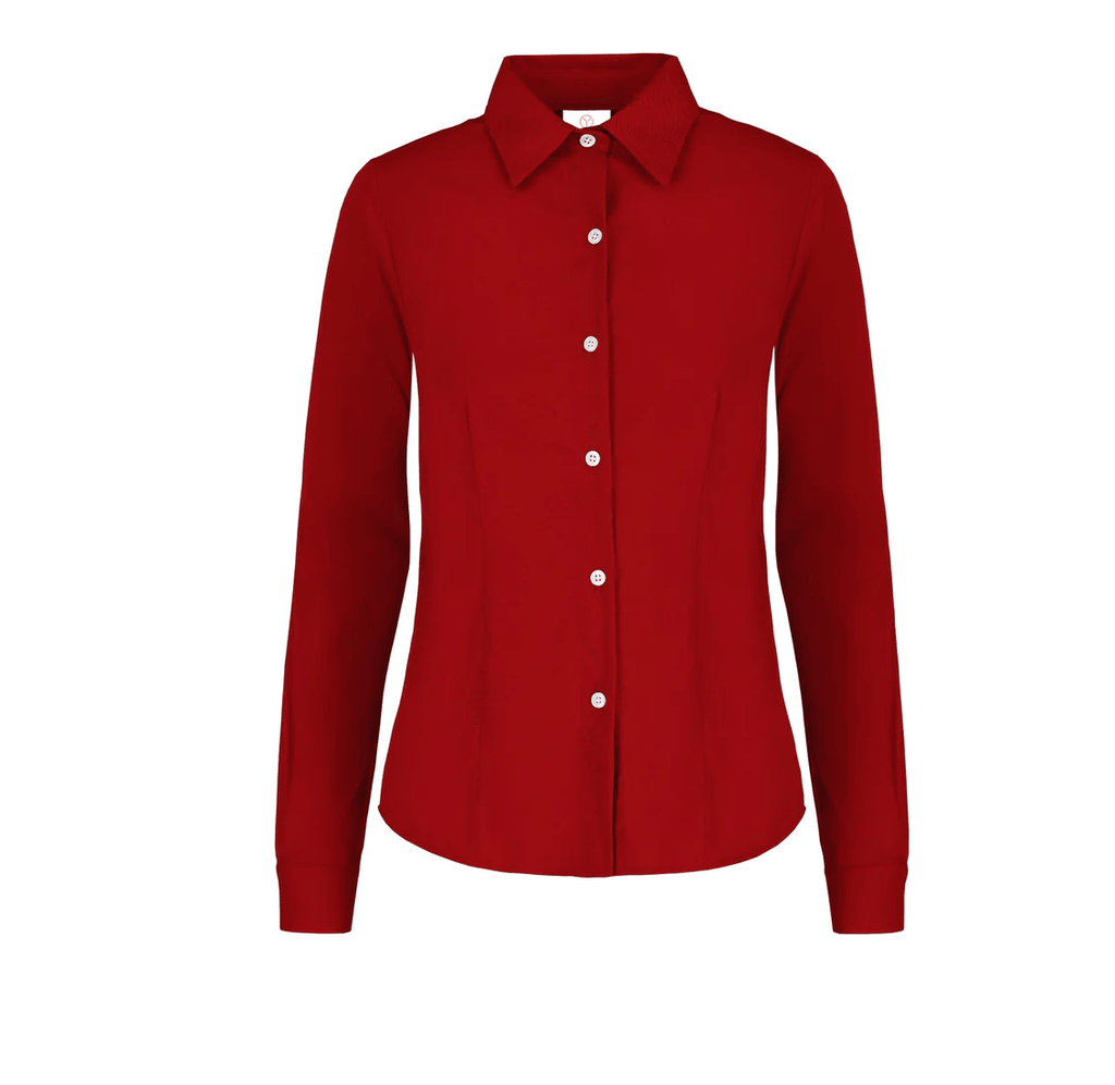 Camisa Gabardina Dama Manga Larga 50% Algodón 50% Poliester Rojo Extra Grande Yazbek