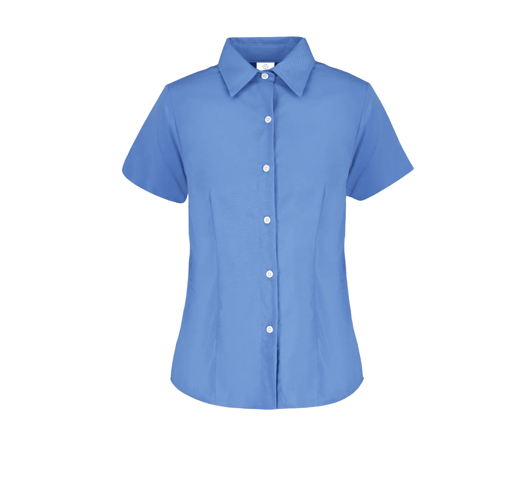 Camisa Gabardina Dama Manga Corta 50% Algodón 50% Poliester Azul Francia Mediana Yazbek