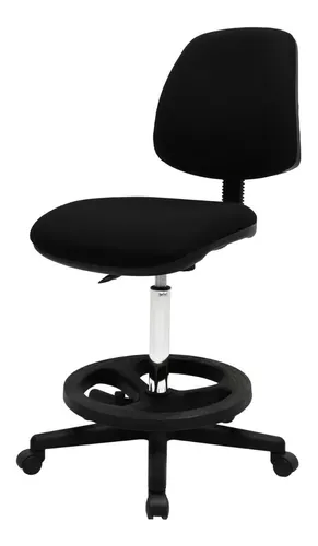 Silla Alta Tipo Cajero Negra Gadia