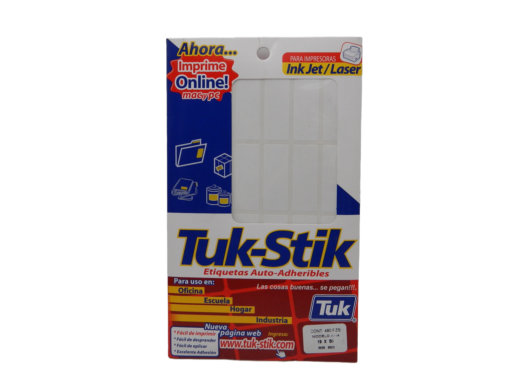 Etiqueta Adhesiva File 19 x 50 C/ 20 hjs Tuk