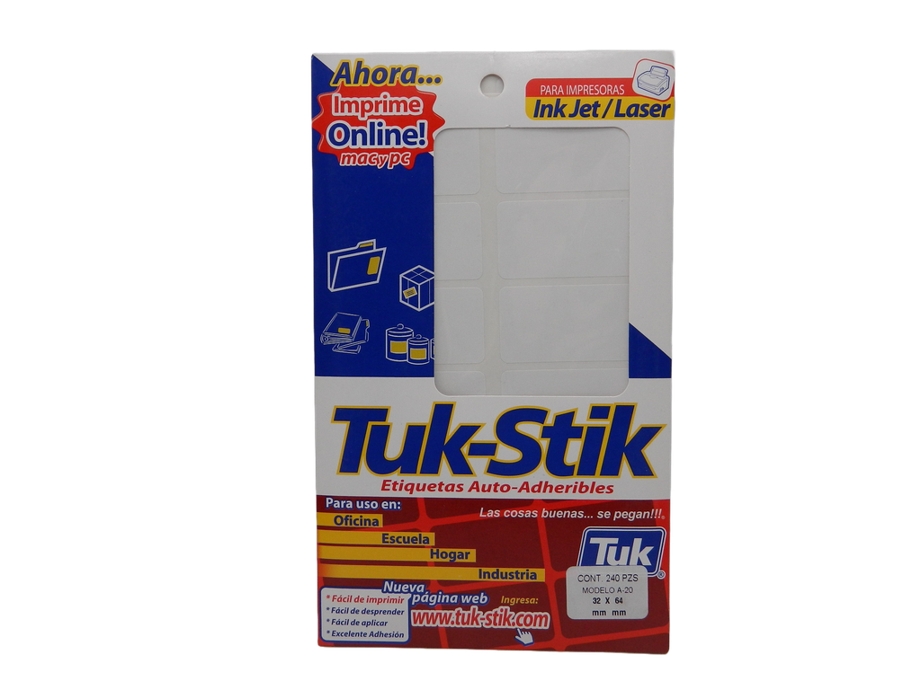 Etiqueta Adhesiva File 32 x 64 C/ 20 hjs Tuk