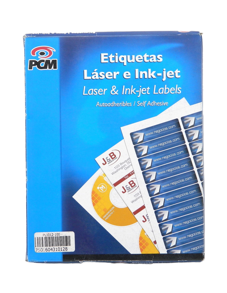 Etiqueta Laser Blanca 4 x 1.5" C/ 100 hjs Pcm