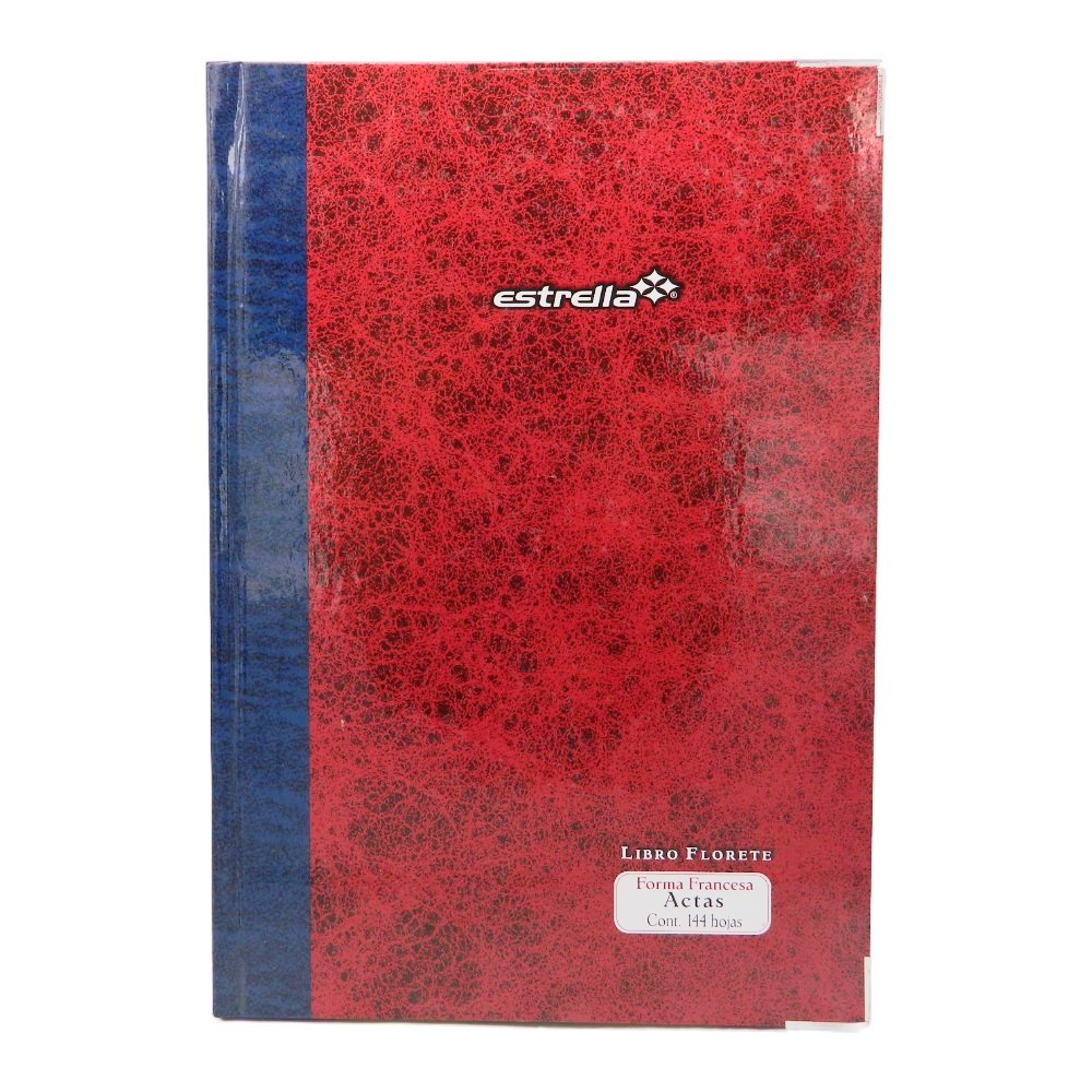 Libro Florete F/ Francesa Actas C/ 144 hjs Estrella