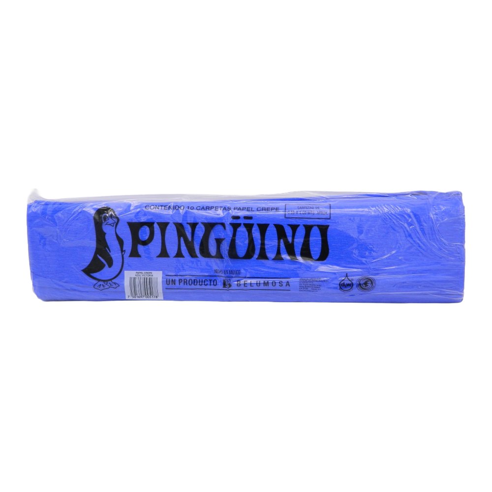 Papel Crepe Pingüino Azul Victoria C/ 10 pzs Belumosa