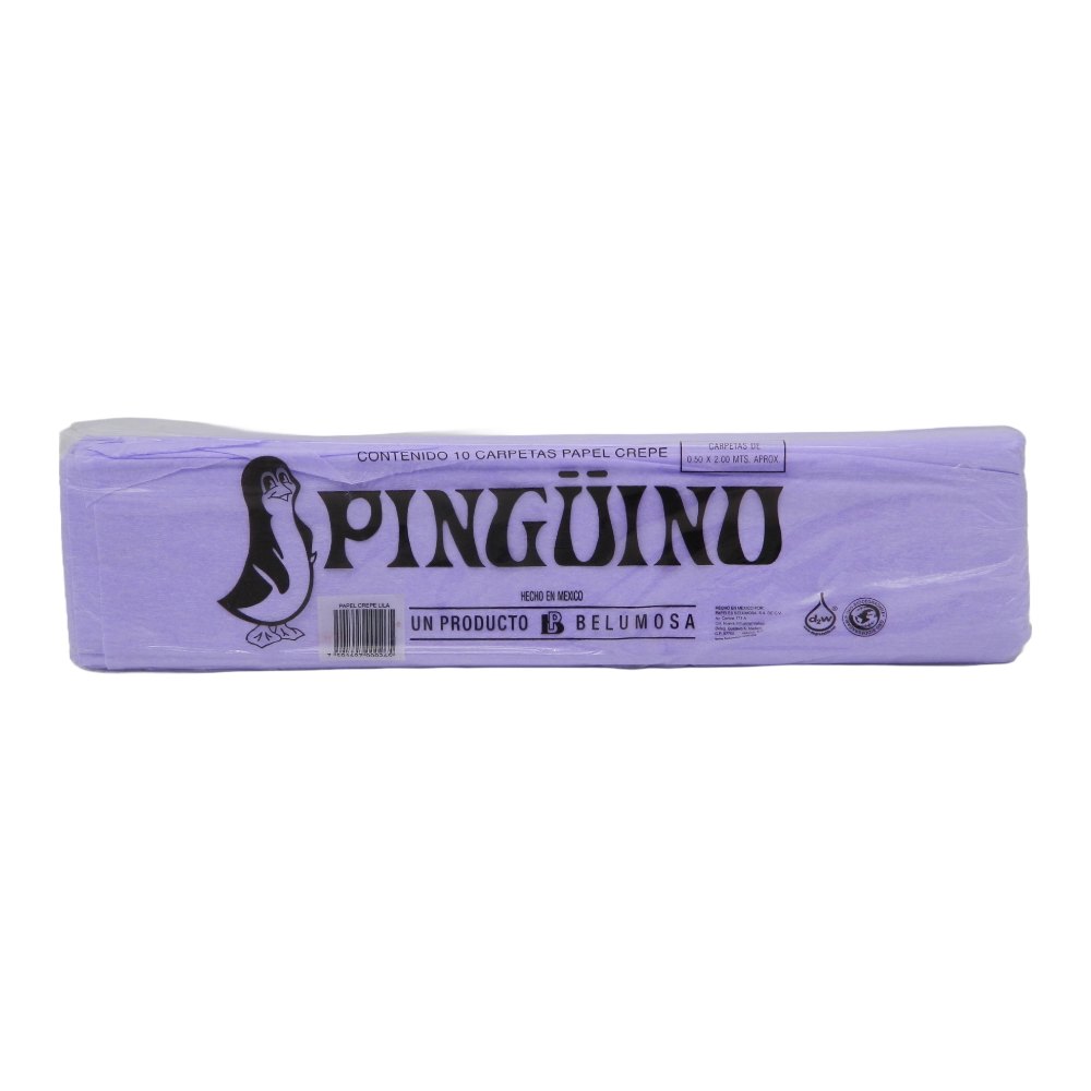 Papel Crepe Pingüino Lila C/ 10 pzs Belumosa