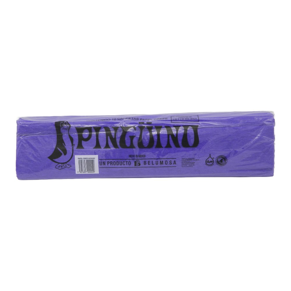 Papel Crepe Pingüino Morado C/ 10 pzs Belumosa