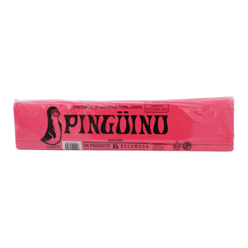 Papel Crepe Pingüino Rojo C/ 10 pzs Belumosa