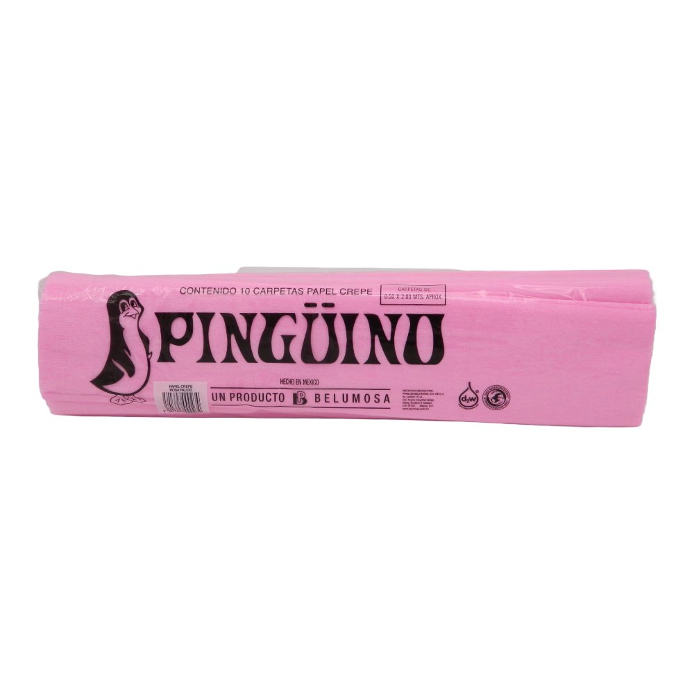 Papel Crepe Pingüino Rosa Palido C/ 10 pzs Belumosa