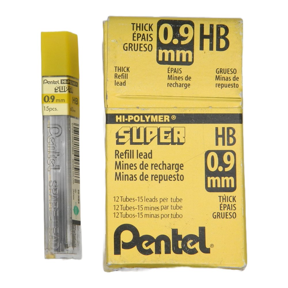Puntillas Hi-Polymer 0.9 mm C/ 12 puntillas C/ 12 pzs Pentel