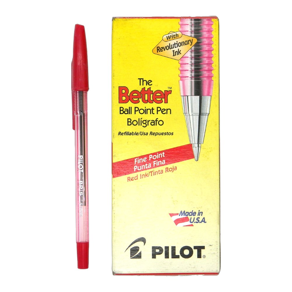 Pluma BPS 0.7 mm P/ Fino Rojo C/ 12 pzs Pilot