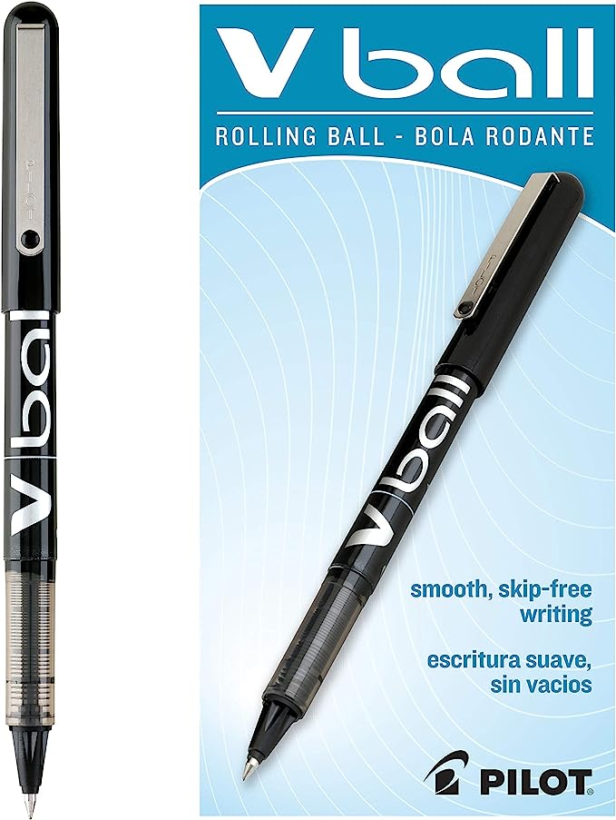 Pluma VBall 0.5 mm P/ Extrafino Negro C/ 12 pzs Pilot