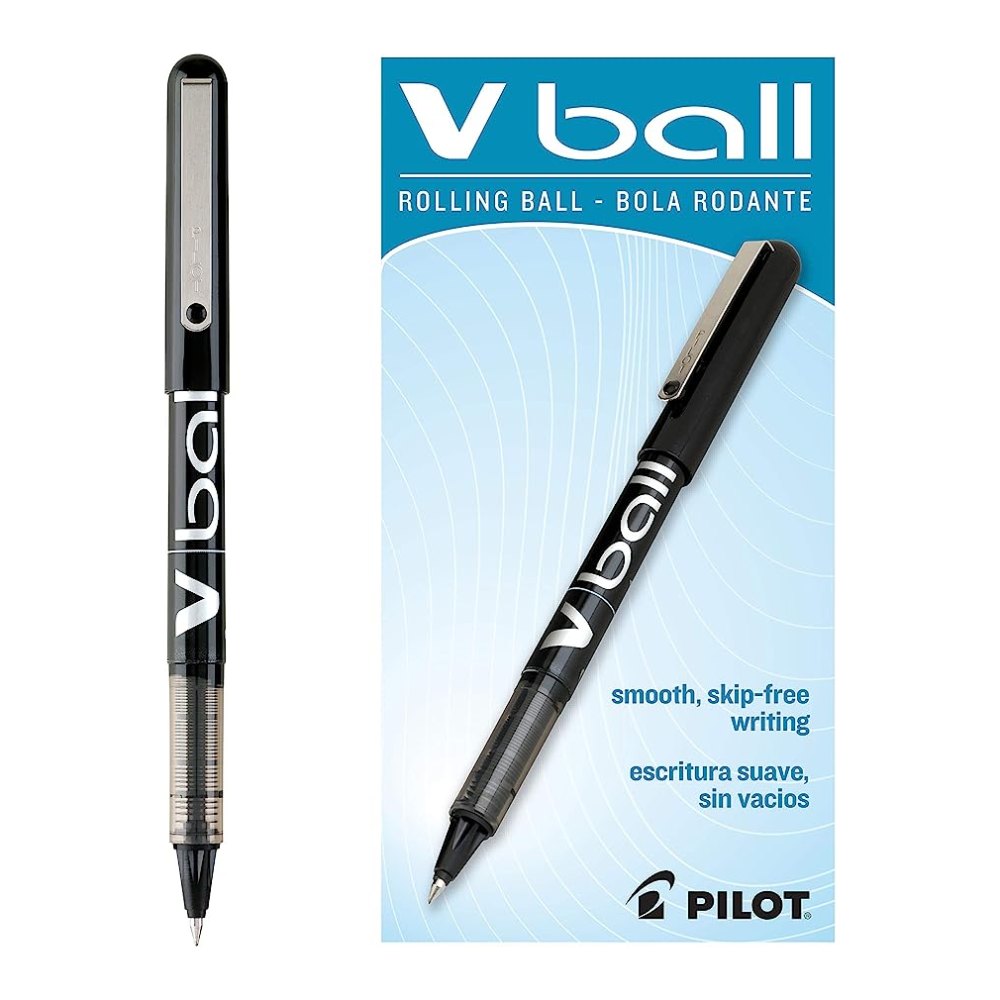 Pluma VBall 0.5 mm P/ Extrafino Negro C/ 12 pzs Pilot