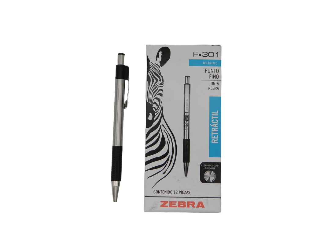 Pluma Metalica 0.7 mm P/ Fino Negra C/ 12 pzs F-301 Zebra