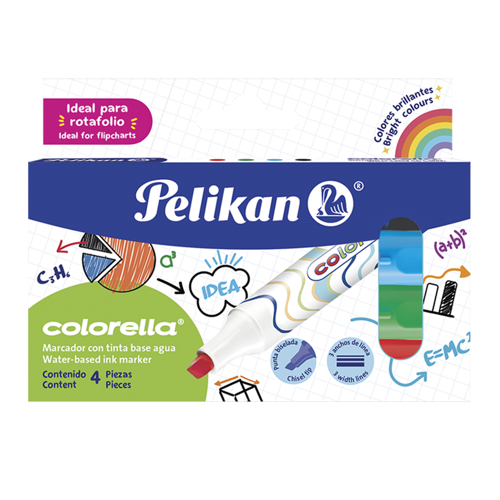 Marcador Base Agua Colorella Surtido C/ 4 pzs Pelikan