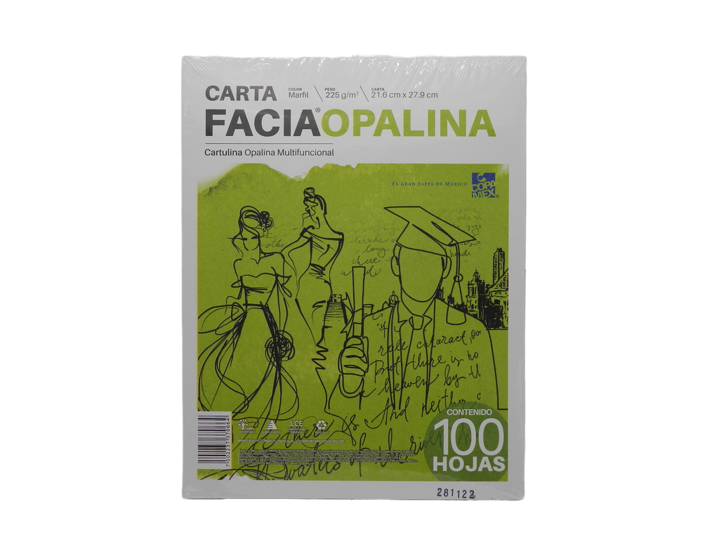 Cartulina Opalina Marfil T/ Carta 225 grs C/ 100 hjs Copamex