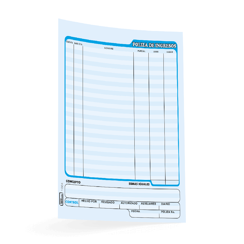 Poliza Ingresos a Mano T/ Carta C/ 50 hjs Printaform