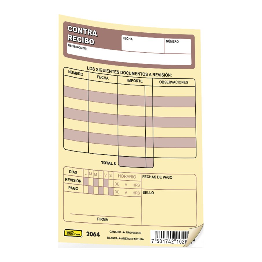 Contra-Recibo C/ 25 juegos Printaform