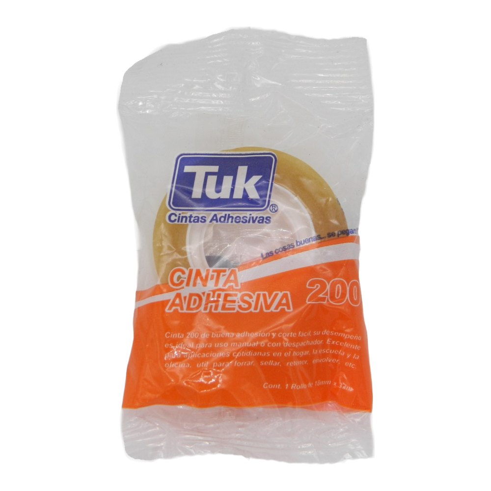 Cinta Adhesiva Transparente T-200 18 x 33 C/ 24 pzs Tuk
