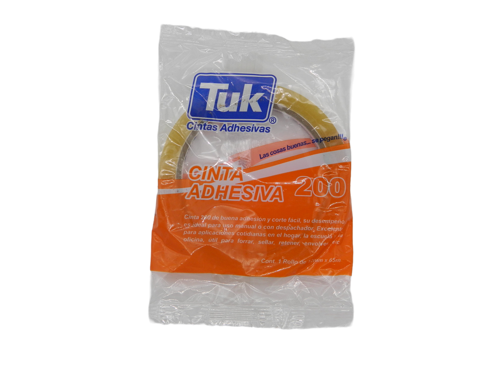 Cinta Adhesiva Transparente T-200 12 x 65 C/ 18 pzs Tuk