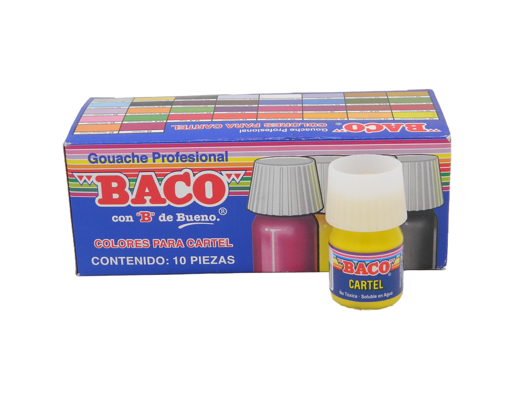 Pintura Cartel 50 Amarillo Limon 20 ml C/ 10 pzs Baco