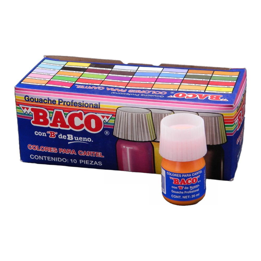 Pintura Cartel 52 Amarillo Obscuro 25 ml C/ 10 pzs Baco