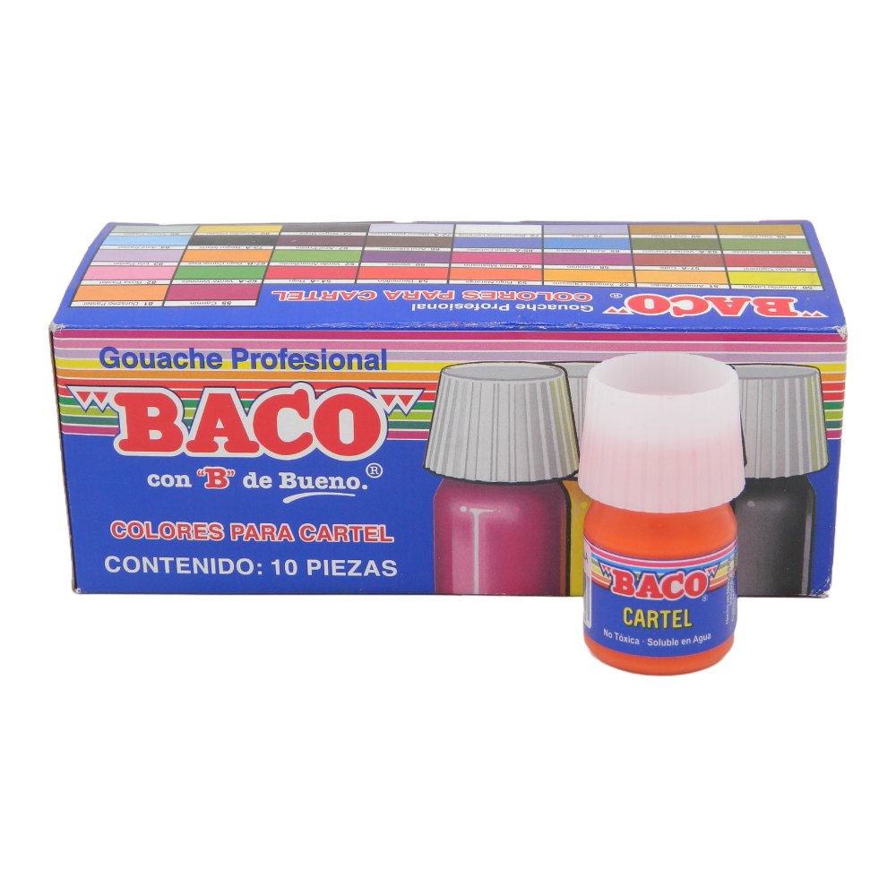 Pintura Cartel 53 Naranja 25 ml C/ 10 pzs Baco