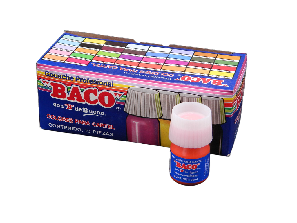 Pintura Cartel 54 Rojo Bermellon 20 ml C/ 10 pzs Baco