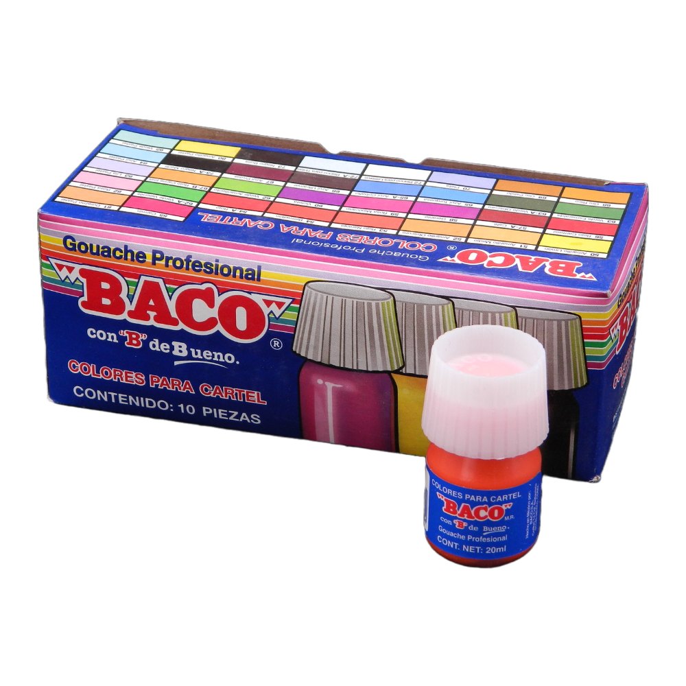 Pintura Cartel 54 Rojo Bermellon 25 ml C/ 10 pzs Baco
