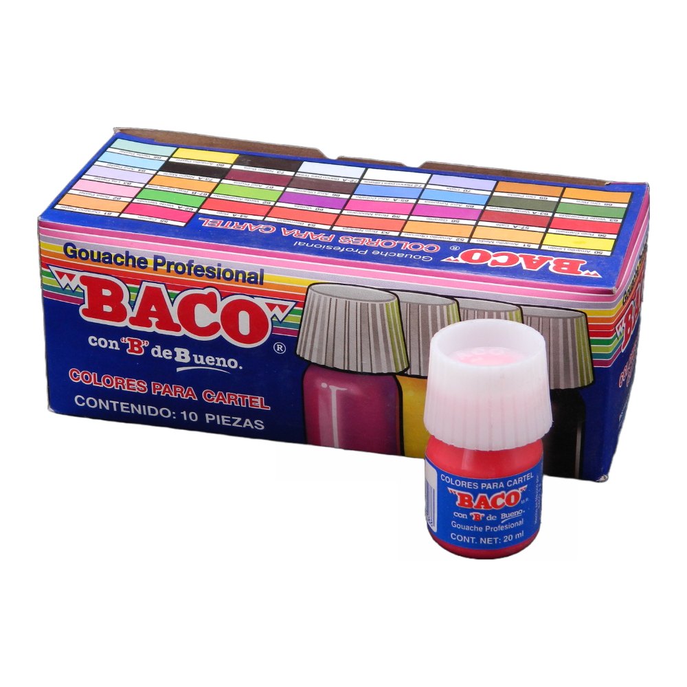 Pintura Cartel 55 Carmin 25 ml C/ 10 pzs Baco