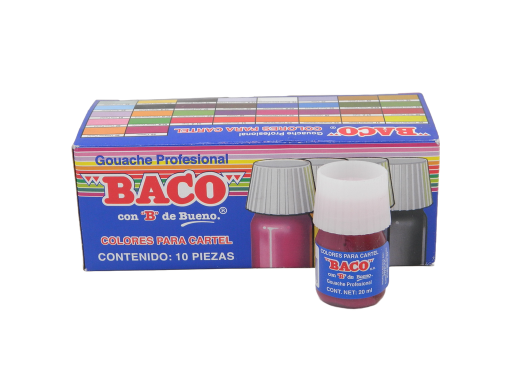 Pintura Cartel 56 Rojo Carmesi 20 ml C/ 10 pzs Baco