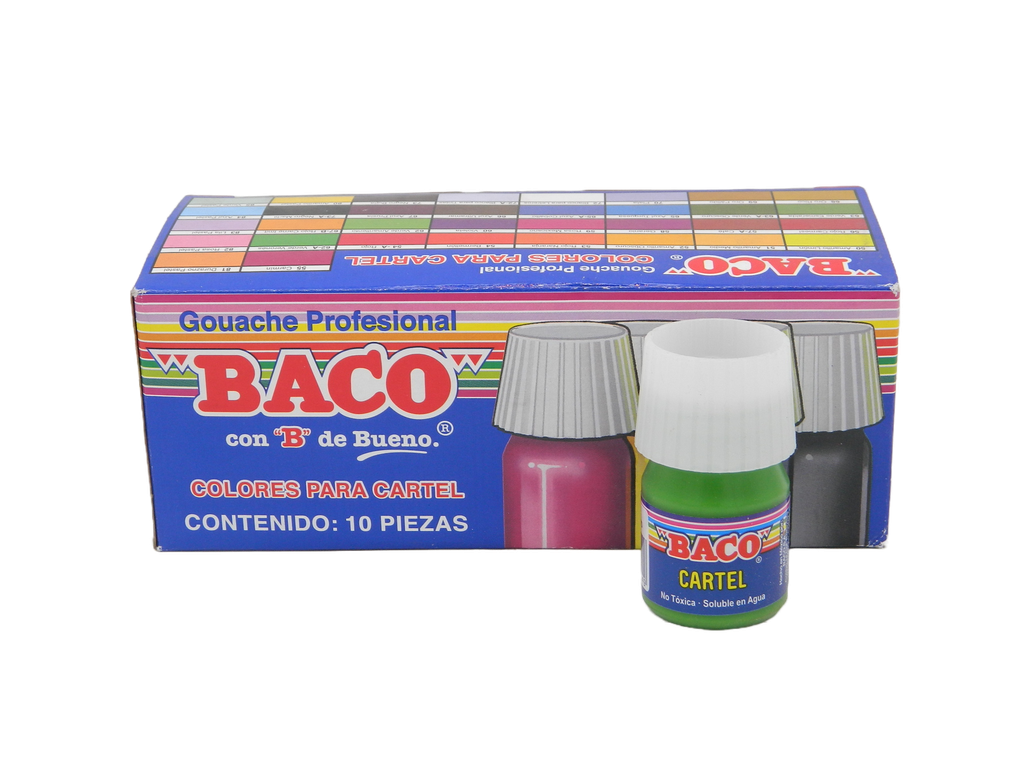 Pintura Cartel 62 Verde Amarillento 20 ml C/ 10 pzs Baco