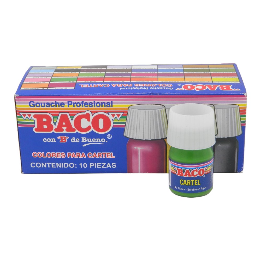 Pintura Cartel 62 Verde Amarillento 25 ml C/ 10 pzs Baco