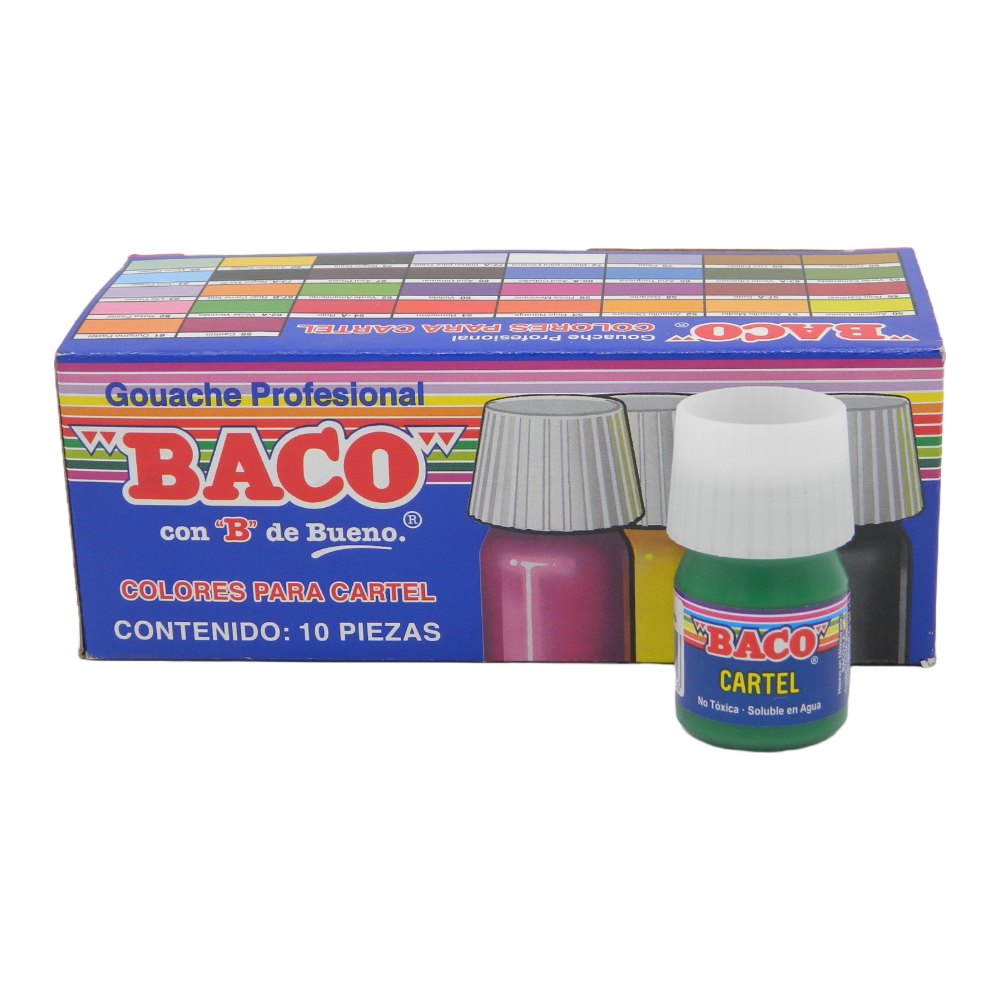 Pintura Cartel 62-A Verde Varones 25 ml C/ 10 pzs Baco