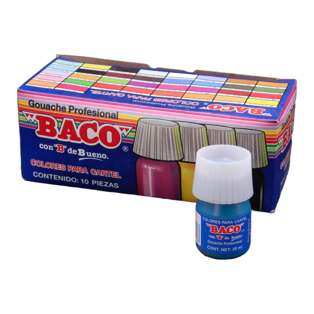 Pintura Cartel 65 Azul Turquesa 25 ml C/ 10 pzs Baco