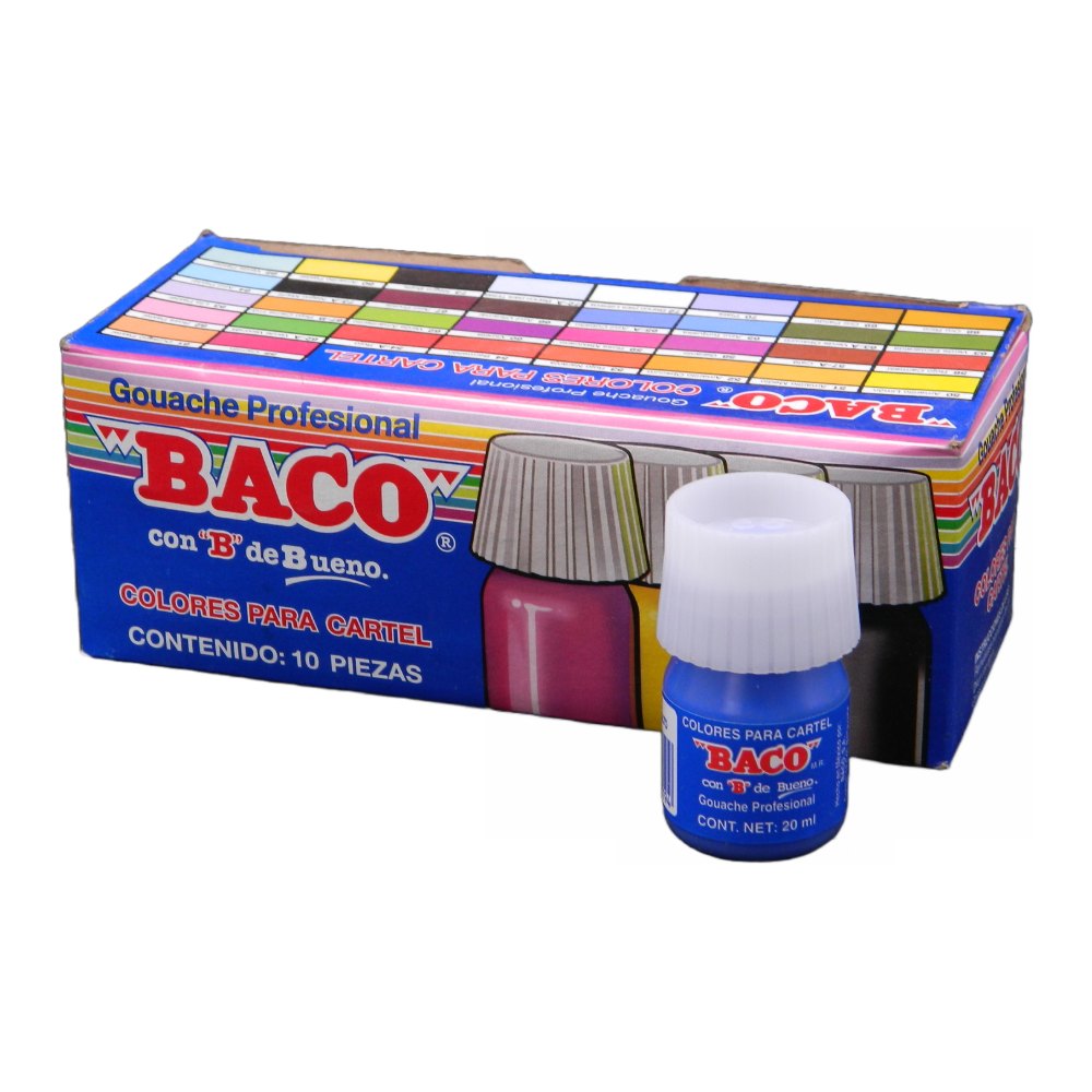 Pintura Cartel 65-A Azul Cobalto 25 ml C/ 10 pzs Baco