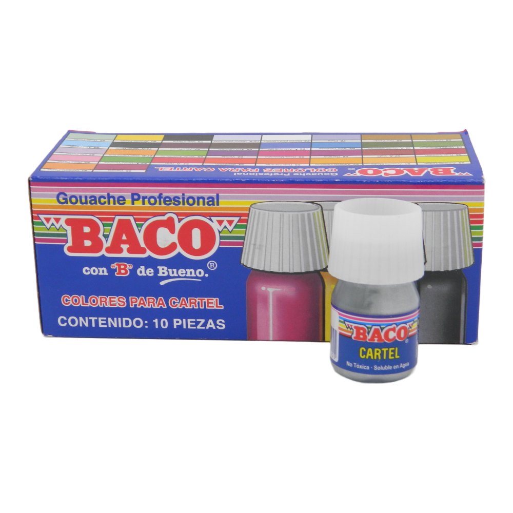 Pintura Cartel 70 Plata 25 ml C/ 10 pzs Baco